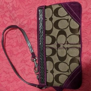 Coach signature wristlet